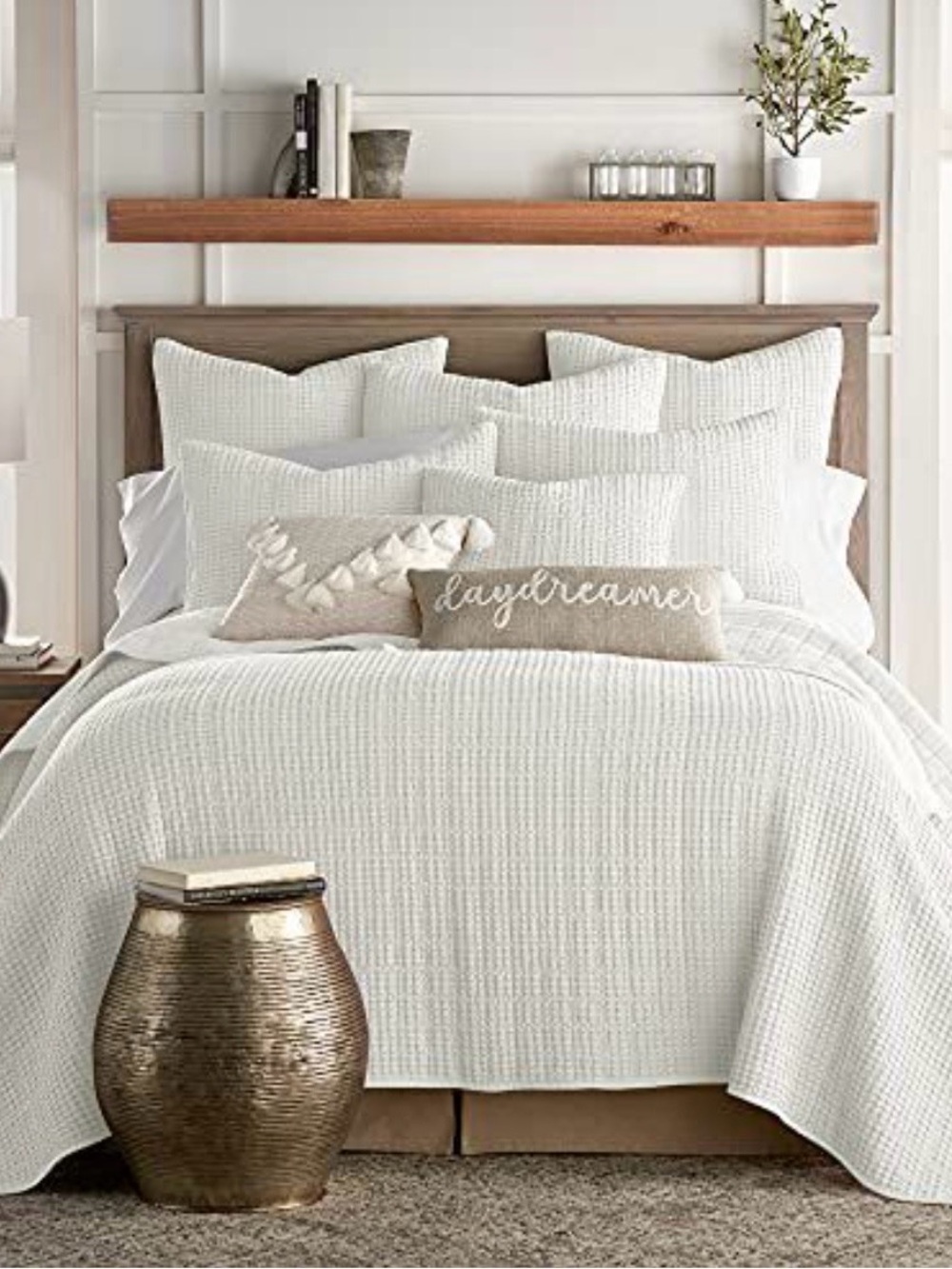 Classic White Textured Quilt / Bedspread Set by Levtex